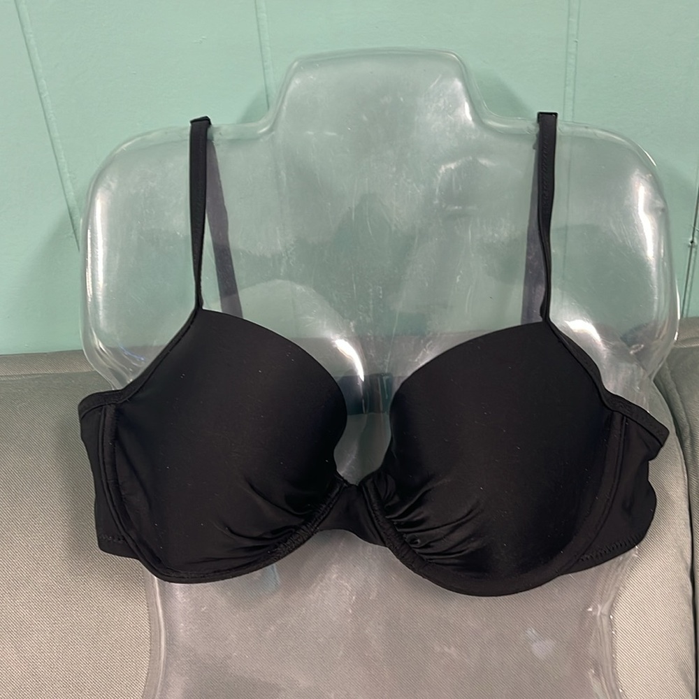 AERIE UNDERWIRE BLACK BRA STYLE PADDED BIKINI TOP SIZE 34C